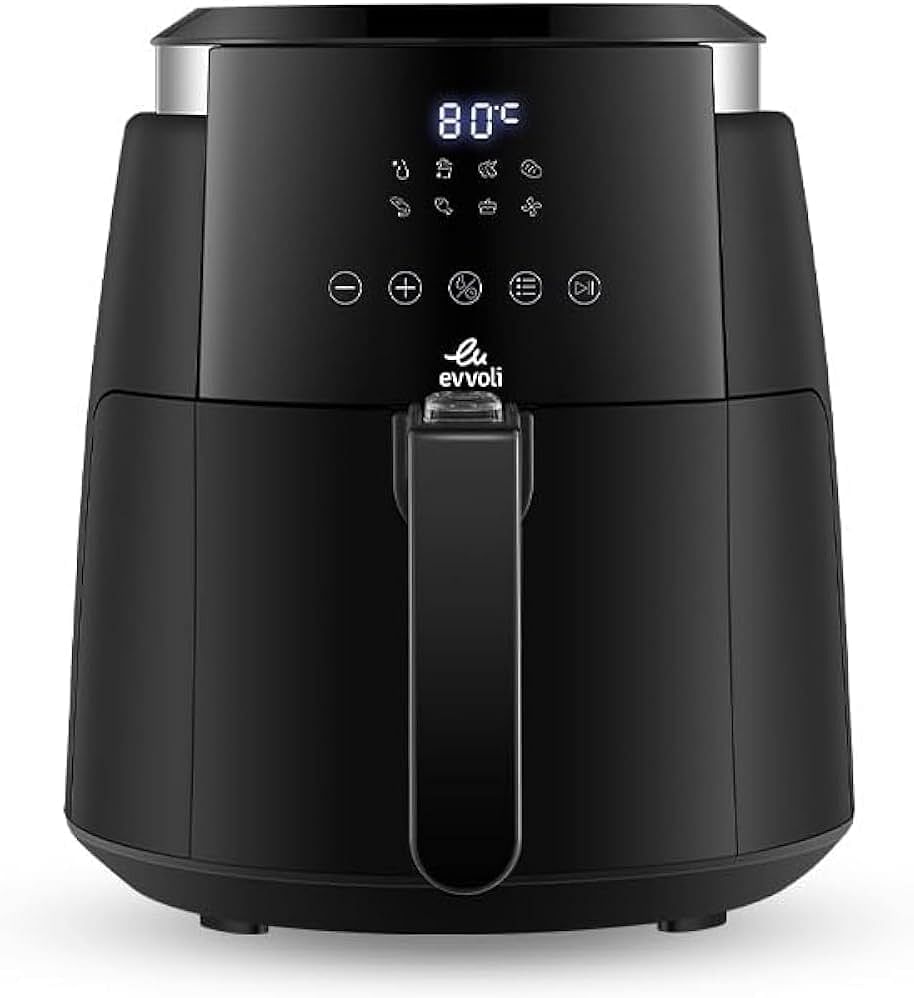 evvoli Digital Air fryer 4 Liters No Pre-Heat Needed, No-Oil Frying, Fast Crispy and healthy Digital Temperature Control, EVKA-AF4008D