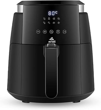 evvoli Digital Air fryer 4 Liters No Pre-Heat Needed, No-Oil Frying, Fast Crispy and healthy Digital Temperature Control, EVKA-AF4008D