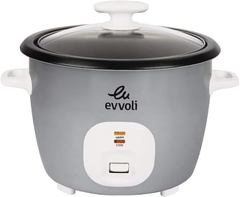 evvoli Rice Cooker, 4.5 Liters, Non-stick pot, One-touch Operation, Auto Keep warm, Spatula & Measure Cup included, EVKA-RC4501S