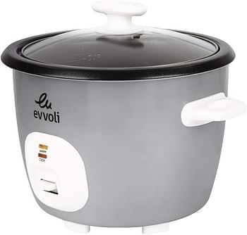 evvoli Rice Cooker, 4.5 Liters, Non-stick pot, One-touch Operation, Auto Keep warm, Spatula & Measure Cup included, EVKA-RC4501S