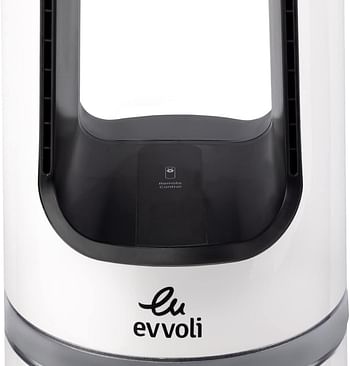 evvoli Bladeless Pure Cool Fan & Air purifier with True HEPA Filter And Remote Controlled, Large Size, 12 Speed, Removes Allergens, Pollutants, Dust, Mold, VOCs, night light, Low Noise, EVPF-50W