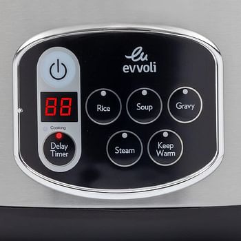 evvoli Multi-functional, Non Stick Rice and Grain Cooker, 650W 1.8 L, EVKA-RC5005B - Silver