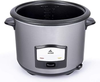 evvoli 2 In 1 Rice Cooker with Steamer 6.5 Litter Up To 12 Cup Of Rise non-stick 750W Silver EVKA-RC6501S