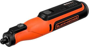 BLACK+DECKER Cordless Multifunctional Rotary Tool with 37 Accessories, 7.2V, 1.5 Ah, Orange/Black - BCRT8I-XJ, 2 Years