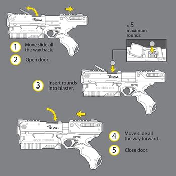 NERF Rival Kronos XVIII-500 Blaster Breech-Load 5 Rival Rounds Spring Action 90 FPS Velocity White