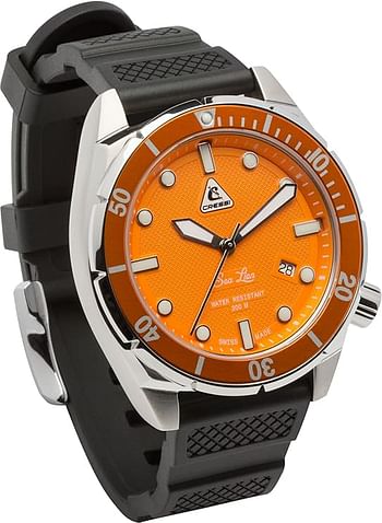 Cressi Sea Lion Watch 300m - Professional Diving Watch Silver Orange