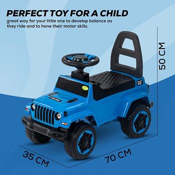 Baybee Raven Baby Ride on Car for Kids, Baby Car Push Ride on Car with Steering, Music & Light, | Ride on Kids Toy Car Suitable for Girls and Boys Age 1-3 Years (Blue)