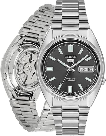 Seiko Men Automatic Watch Analog Display Day-Date Function Stainless Steel Strap SNXS79K1- Silver