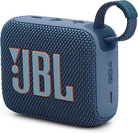 JBL GO 4 Ultra-Portable Bluetooth Speaker with Big JBL Pro Sound and Punchy Bass, PlaytimeBoost, Waterproof Design and 7-Hour Playtime - Blue