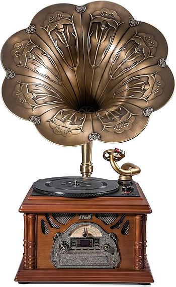 MJI 651 Classic Bronze Horn Gramophone Turntable