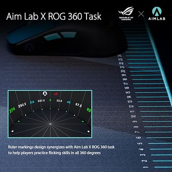 ASUS ROG Hone Ace Aim Lab Edition Gaming Mouse Pad 508 X 420 x 3 mm Large Size Soft Hybrid Cloth Material Non-Slip Rubber Base Esports & FPS Gaming - Black