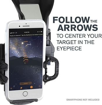 Celestron 22461 StarSense Explore DX 130 Newtonian Reflector Telescope with Smartphone App-enabled Technology - includes Two Eyepieces Phone Dock and Height-adjustable Tripod - Black