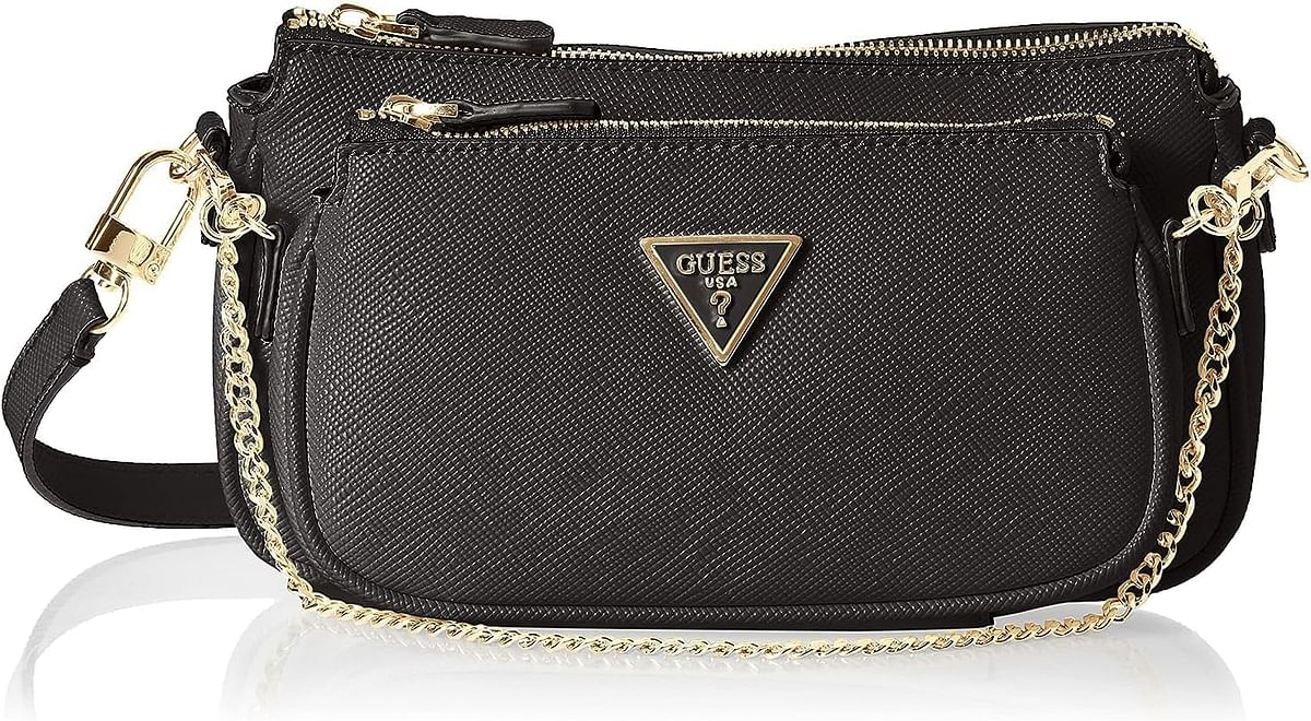 Guess Women's Noelle Double Pouch Crossbody Handbag - Black