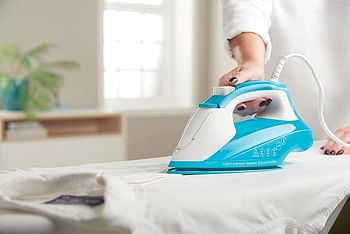 Russell Hobbs Light and Easy Brights Steam Iron Colourful Design with 2x More Durable Soleplate 115g Steam Shot and 35g Continuous Steam 26482 - Aqua