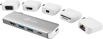 j5create USB-C 11-in-1 Ultradrive Kit USb-C Multi-Display Modular Dock JCD389 with 5 detachable magnetic kits Perfect for MacBook MacBook Air/Pro