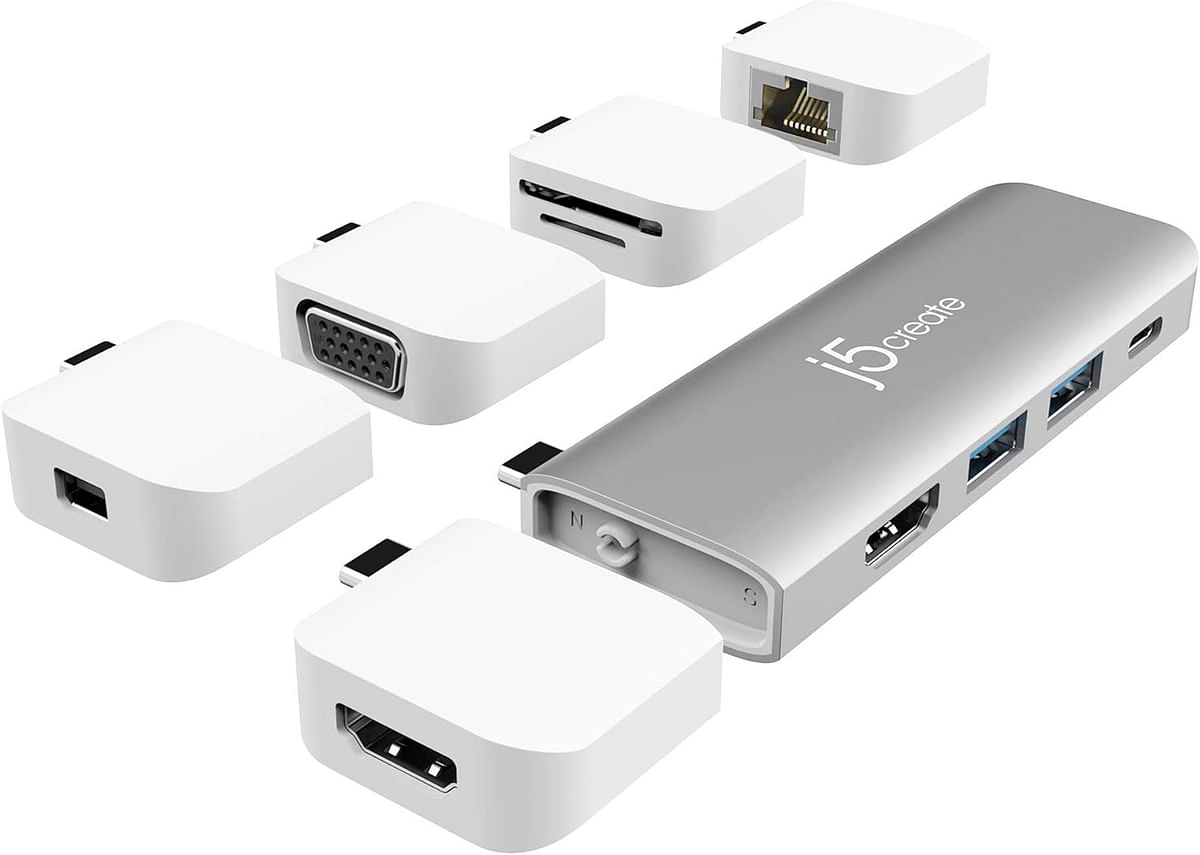 j5create USB-C 11-in-1 Ultradrive Kit USb-C Multi-Display Modular Dock JCD389 with 5 detachable magnetic kits Perfect for MacBook MacBook Air/Pro