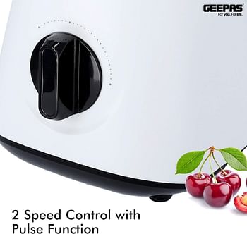 Geepas GSB44027 500W 2 in 1 Multifunctional Blender | Stainless Steel Blades, 2 Speed Control with Pulse | 1.5L Jar, Interlock Protection| Ice Crusher, Chopper, Coffee Grinder & Smoothie Maker