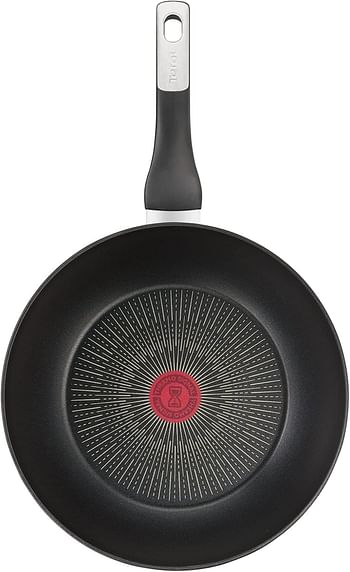 TEFAL UNLIMITED wok frypan 28 cm scratch resistance  easy cleaning  safe non stick coating thermo signal healthy cooking perfect searing made in France, Induction G2551902