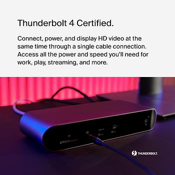 Belkin Thunderbolt 4 Dock Pro, Single 8K @ 60Hz, Dual 4K Display Compatible, 2 X Thunderbolt 4 Port, 2 X Hdmi Port, 90W Power Delivery Pd, Audio In/Out, Compatible With Macbook Pro, Xps, And More