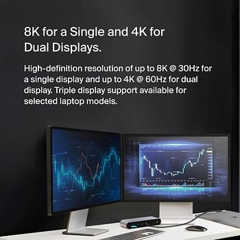 Belkin Thunderbolt 4 Dock Pro, Single 8K @ 60Hz, Dual 4K Display Compatible, 2 X Thunderbolt 4 Port, 2 X Hdmi Port, 90W Power Delivery Pd, Audio In/Out, Compatible With Macbook Pro, Xps, And More