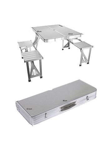 Folding Picnic Table Silver 86centimeter