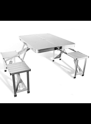 Folding Picnic Table Silver 86centimeter