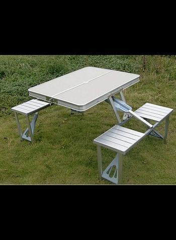 Folding Picnic Table Silver 86centimeter