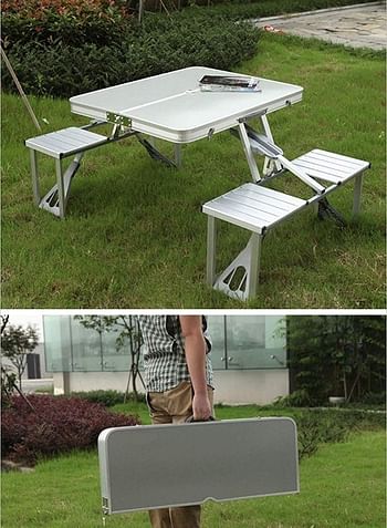 Folding Picnic Table Silver 86centimeter