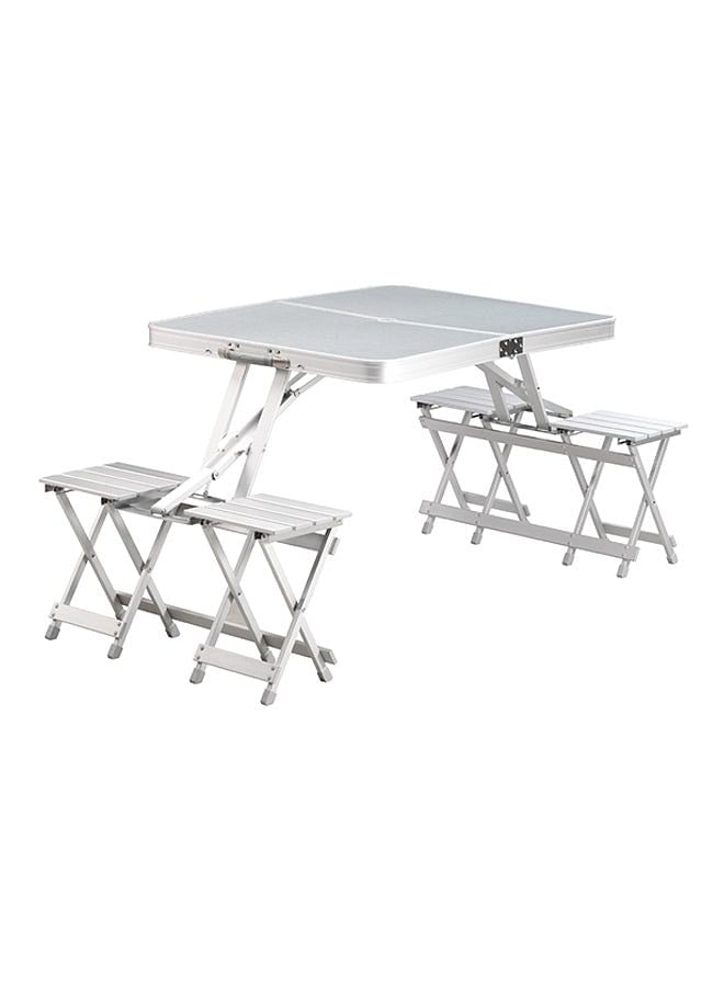 4-Seat Outdoor Portable Picnic Table White