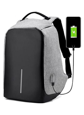 Margoun Anti-Theft Waterproof Backpack With USB Charging Port And Safety Strips Grey / Black