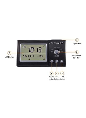 Digital Table Clock Black