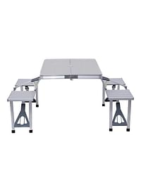 4-Seat Outdoor Portable Picnic Table Silver