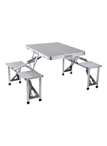 4-Seat Outdoor Portable Picnic Table Silver