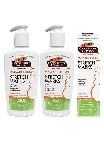 2-Piece Cocoa Butter Formula Massage Set For Stretch Marks