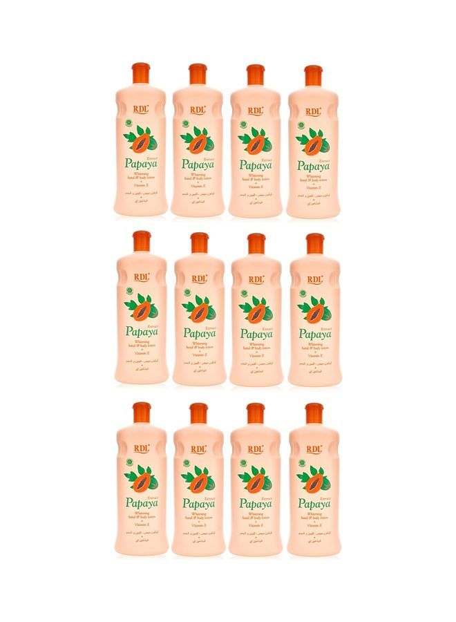 Pack Of 12 Papaya Extract Whitening Hand And Body Lotion 7200ml