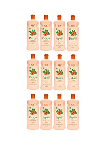 Pack Of 12 Papaya Extract Whitening Hand And Body Lotion 7200ml