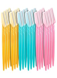 24-Piece Eyebrow Razor Set Yellow/Blue/Pink