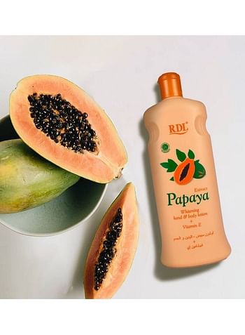 Pack of 12 Extract Papaya Whitening Hand and Body Lotion + Vitamin E 600ml