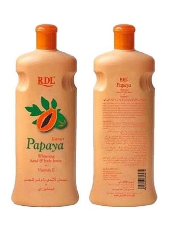 Pack of 12 Extract Papaya Whitening Hand and Body Lotion + Vitamin E 600ml