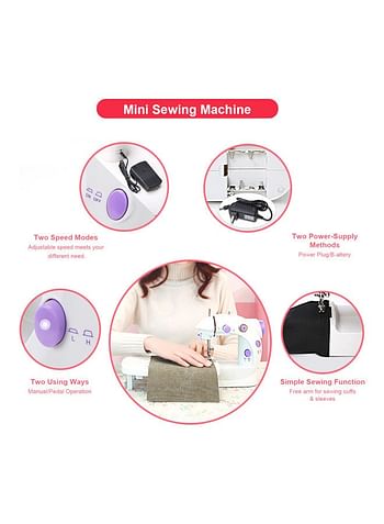 Portable Electronic Sewing Machine H39222P White/Pink