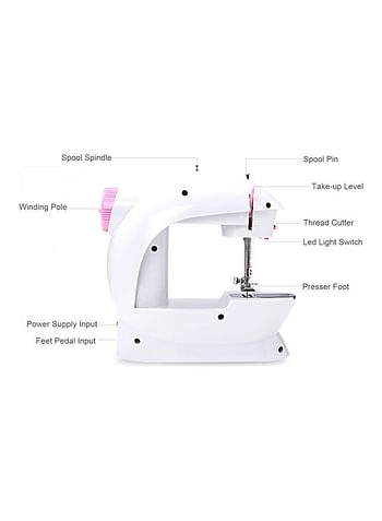 Portable Electronic Sewing Machine H39222P White/Pink