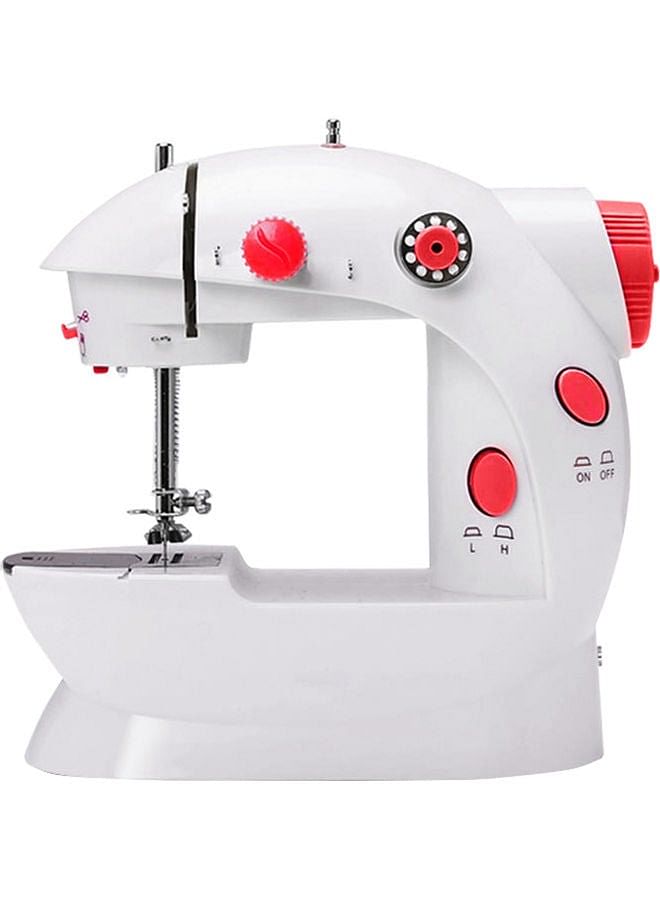 Mini Sewing Machine with Foot Pedal and Accessories Red/White