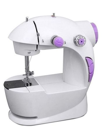 Mini Portable Electric Operated Sewing Machine 255.68580235.17 White/Purple/Silver