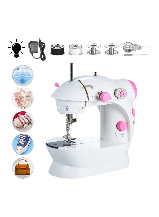 Adjustable 2-Speed Mini Sewing Machine H32484US White/Pink