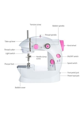 Mini Electric Sewing Machine H32484EU White/Pink