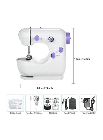 Multifunction Electric Mini Sewing Machine E11600UK-W-A White