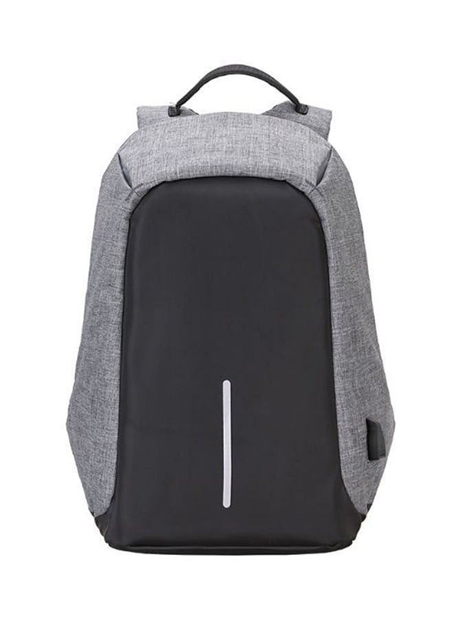 Anti-theft Laptop Notebook Backpack With USB Charging Port Grey/Black