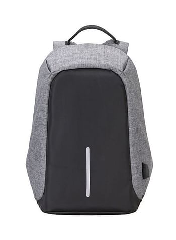 Anti-theft Laptop Notebook Backpack With USB Charging Port Grey/Black