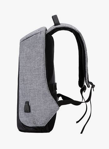 Anti-theft Laptop Notebook Backpack With USB Charging Port Grey/Black