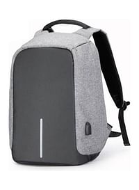 Anti-Theft Laptop Backpack Water Resistant With USB Charging Port Grey / Black